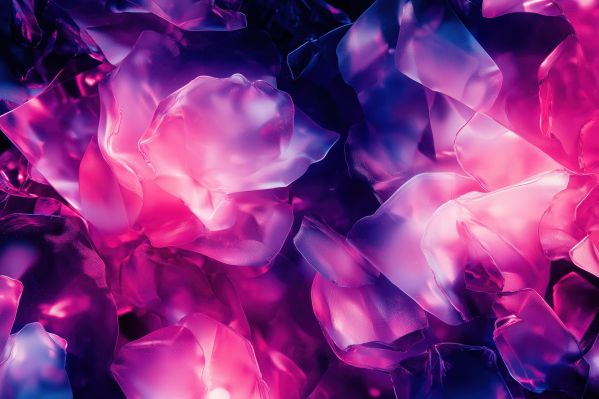 Abstract Background Glass Crystals and Rose Petals Free Image