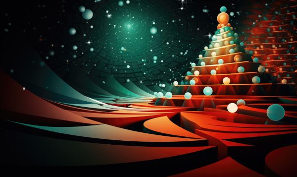 Abstract Christmas Tree Wallpaper Free Image
