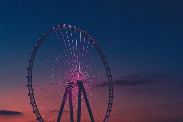 Ain Dubai Wheel with Heart Light Animation Free Photo