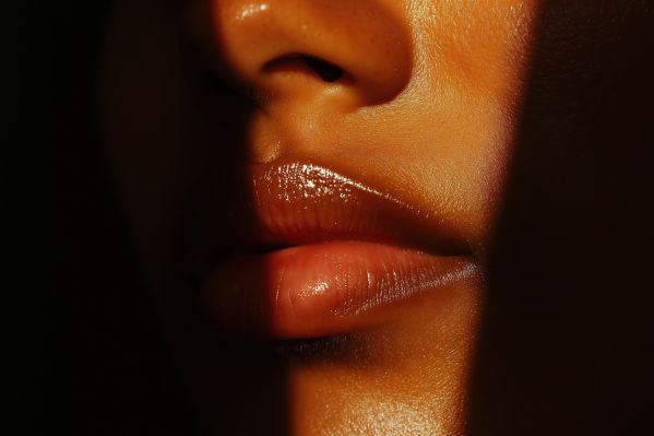 Detail of Woman Lips in Shadow Artistic Free Image