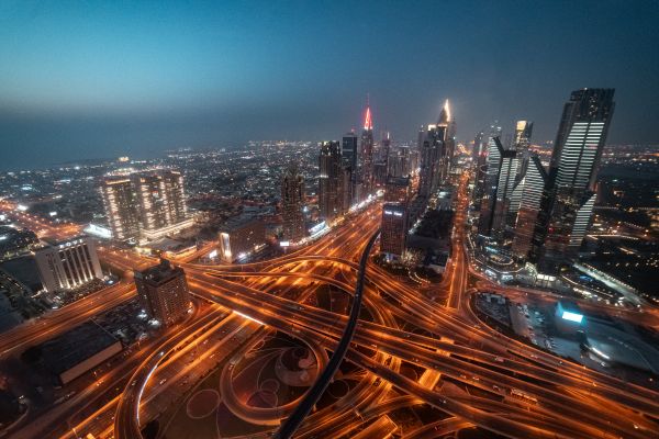Dubai Downtown Intersection Free Photo