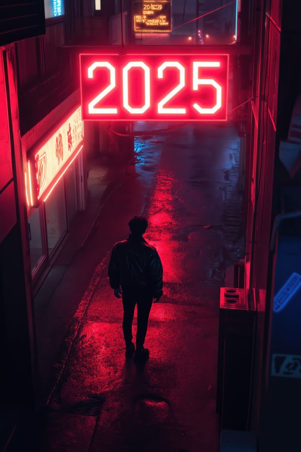 Futuristic New Year 2025 Visual Free Image