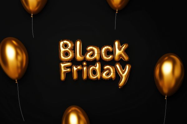 Golden Black Friday Balloon Lettering Free Image
