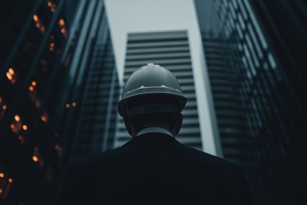 Investor and Boss in Safety Helmet Inspecting Construction Site Free Image