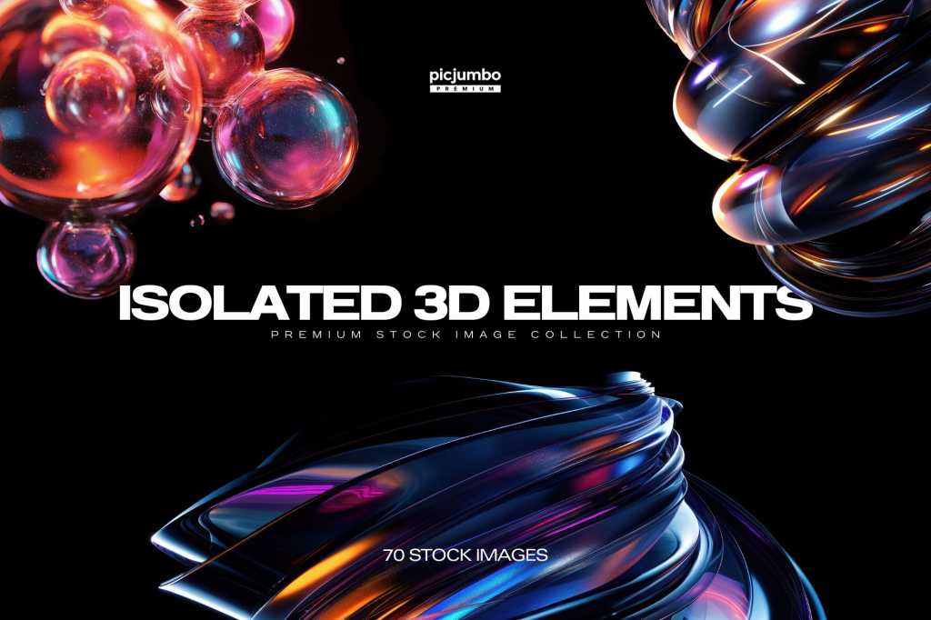 Isolated 3D Elements Photo Collection
