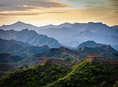 Panlongling Great Wall in Beijing, China in the morning light