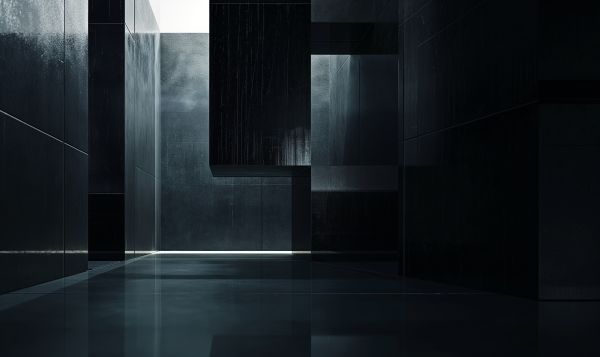 Magnificent Futuristic Dark Architectural Background Free Image