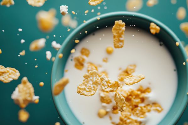 Milk with Cornflakes Free Image