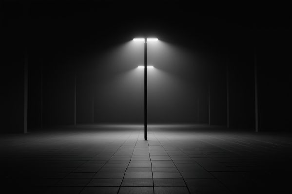 Minimalist Lamps in the Middle of Nowhere Free Image