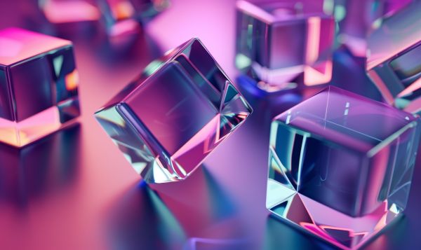 Modern Crystal Cubes 3D Glass Background Free Image