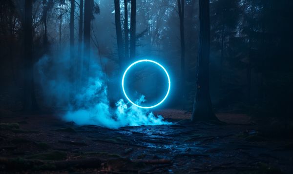 Mysterious Glowing Circle in the Middle of the Forest Free Image