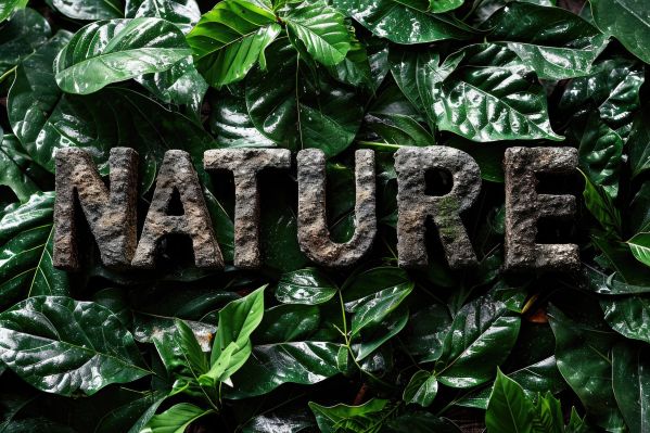NATURE Wording Made With Rocks Free Image