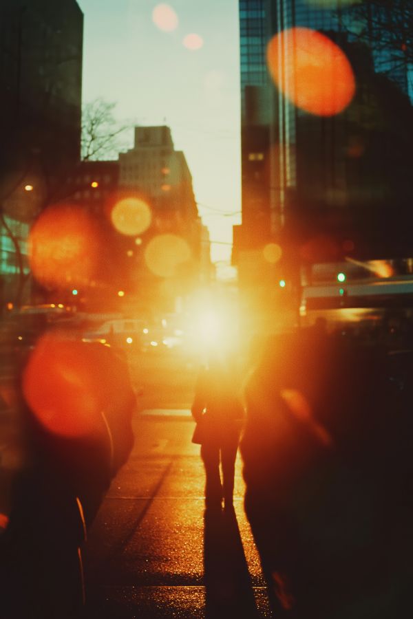 New York Street Photography at Sunset Free Image