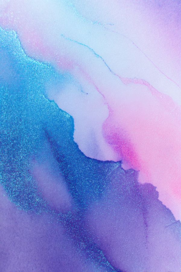Watercolor Smartphone Wallpaper With Blue Glitter Free Image