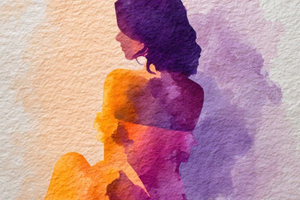 Woman Painted with Watercolors Free Image