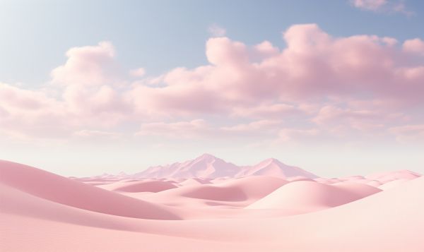 Pink Clouds over Pink Desert Dunes Free Image