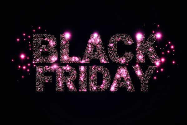 Pink Girly Glitter Black Friday Free Image
