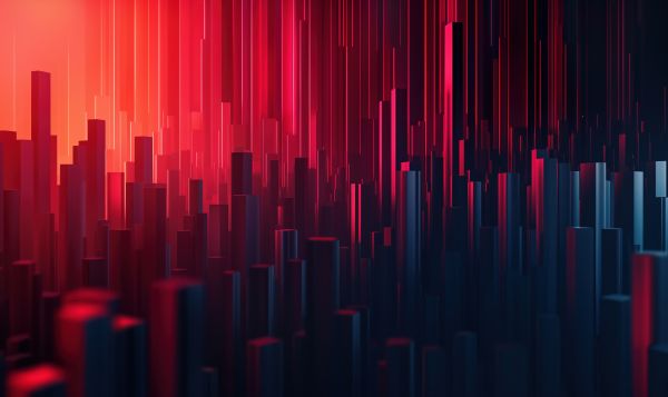 Red and Blue Pillars Wallpaper Abstract Background Free Image