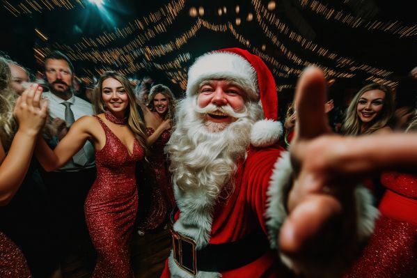 Santa at a Christmas Party Free Image