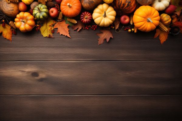 Thanksgiving Background with Blank Space for Text and Greetings Free Image