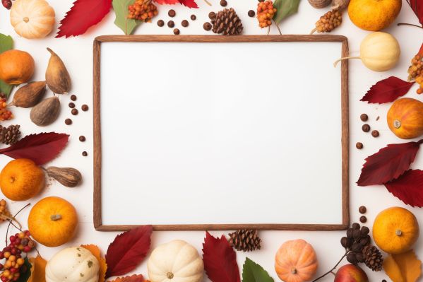 Thanksgiving Free Background with White Blank Space in the Middle Free Image
