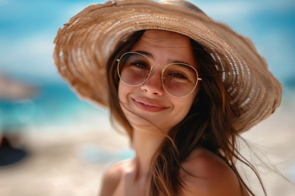Young Smiling Woman on the Beach Free Image